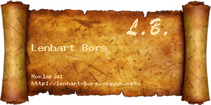 Lenhart Bors névjegykártya